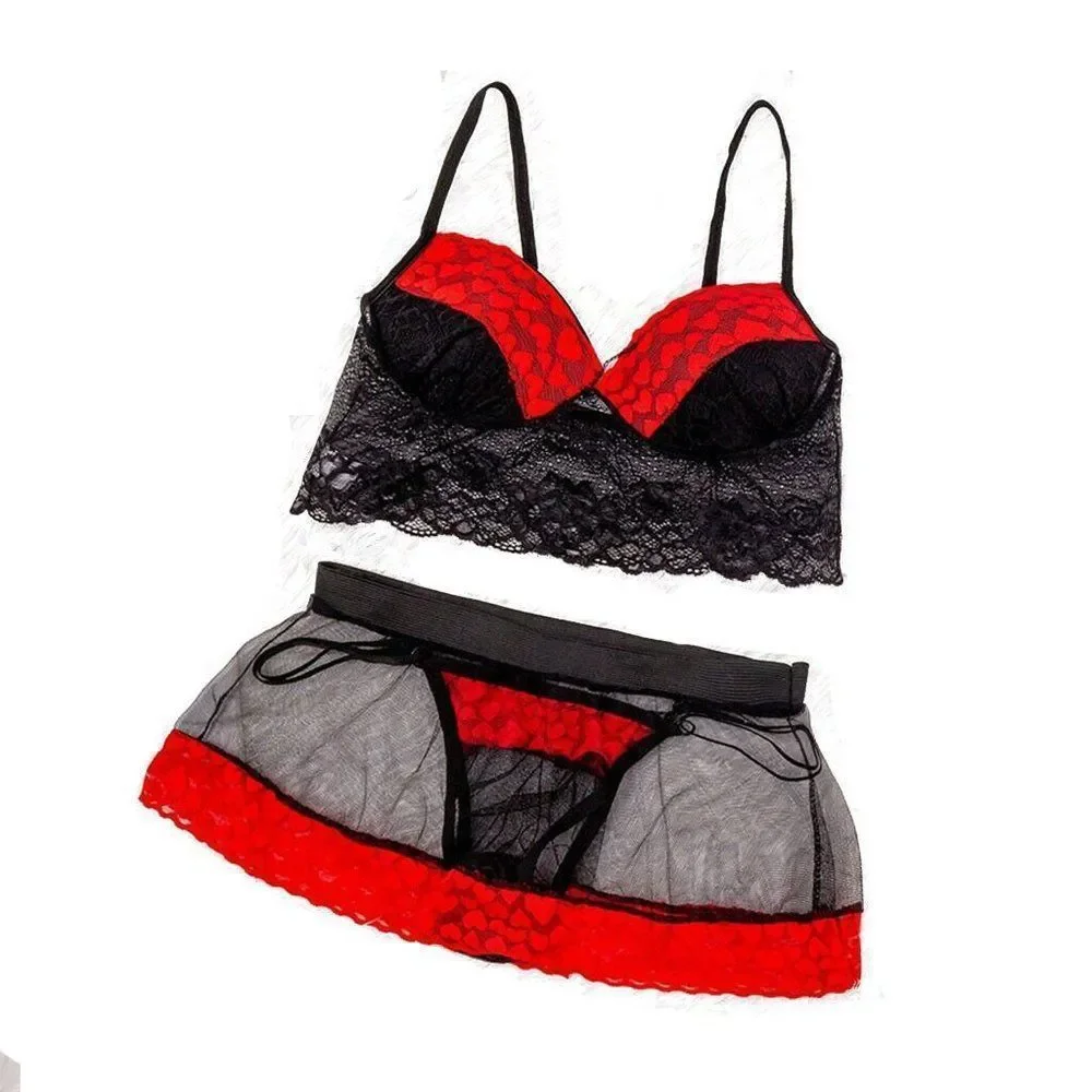 I Heart you 3 piece Lingerie Set - Picture 4 of 5